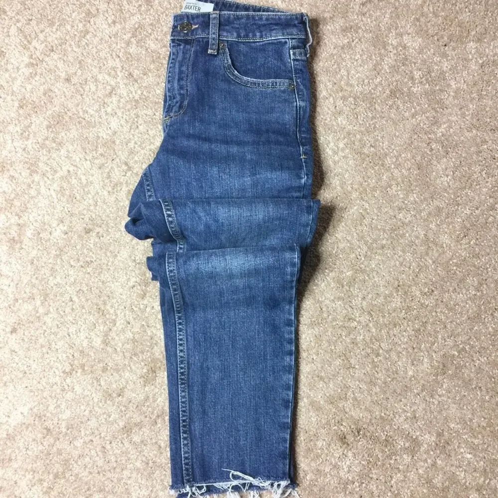 Topshop Moto Baxter Raw Hem Denim Skinny Jeans Size 25